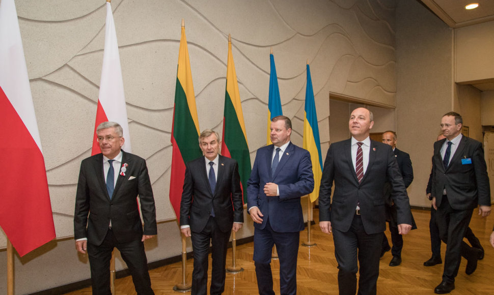 Premjeras susitiko su Lenkijos Senato pirmininku ir Ukrainos Aukščiausiosios Rados pirmininku