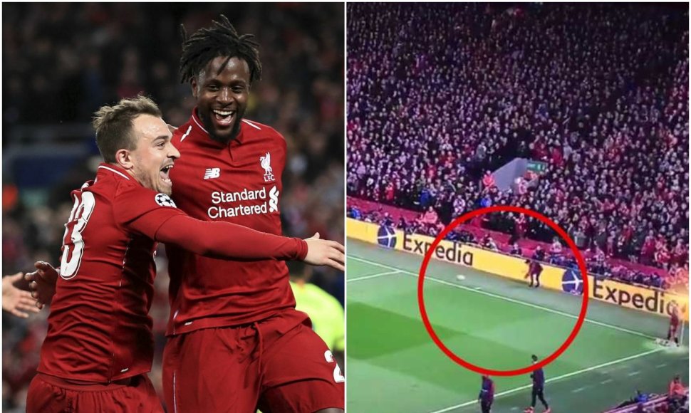 „Liverpool“ puolėjas D.Origi džiaugiasi įvarčiu, už kurį turėtų būti dėkingas ir kamuolį padavusiam berniukui.