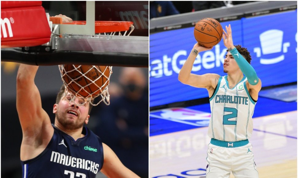 Luka Dončičius ir LaMelo Ballas