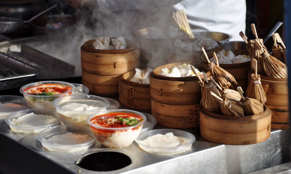 Gatvės maistas Pekino turguje