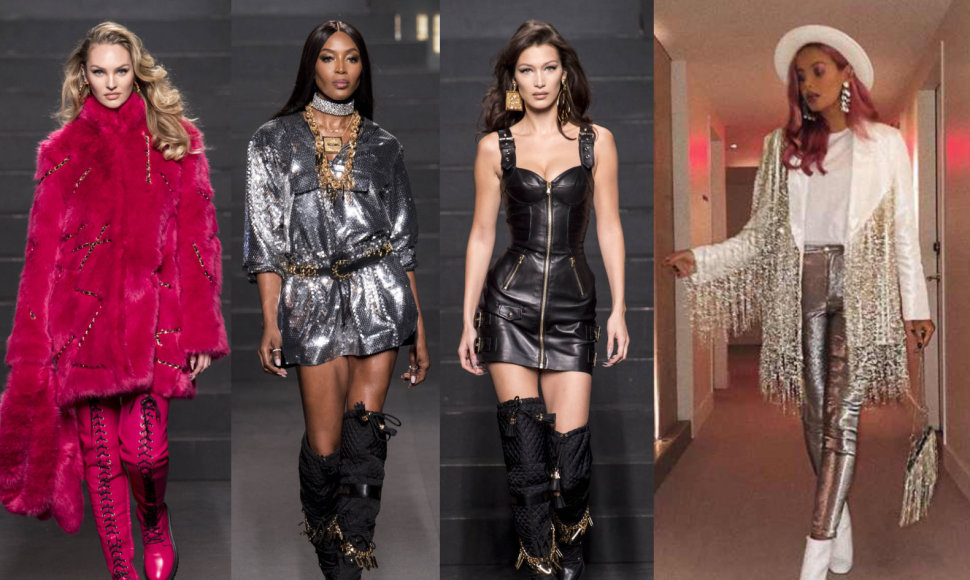 „Moschino [tv] H&M“ kolekciją demonstravę modeliai Candice Swanepoel, Naomi Campbell ir Bella Hadid bei Karolina Meschino