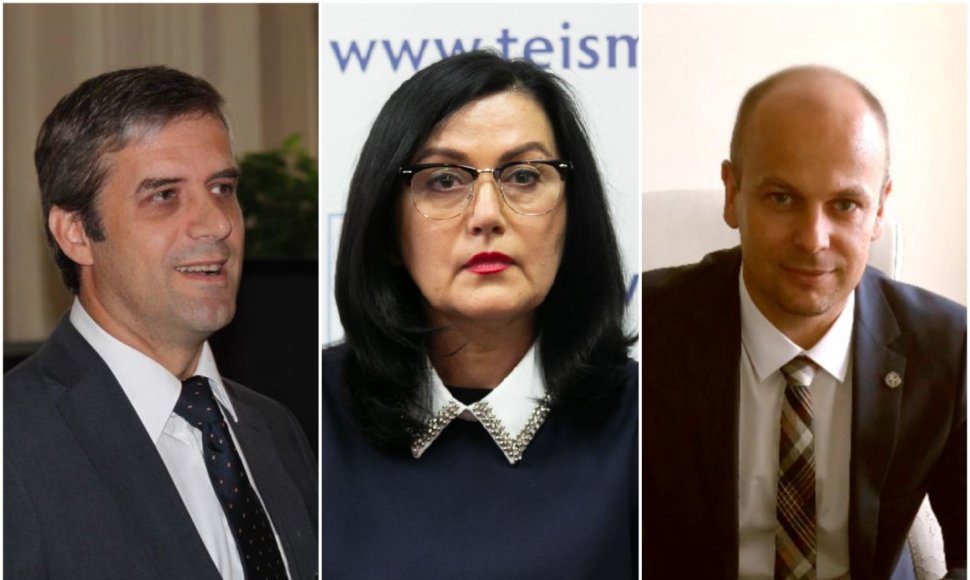 Drausmės bylų reikalaujama teisėjams (iš kairės) V.Zeliankai, L.Braždienei ir M.Kursevičiui.