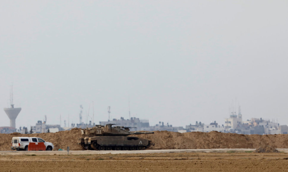 Izraelio tankas prie Gazos Ruožo