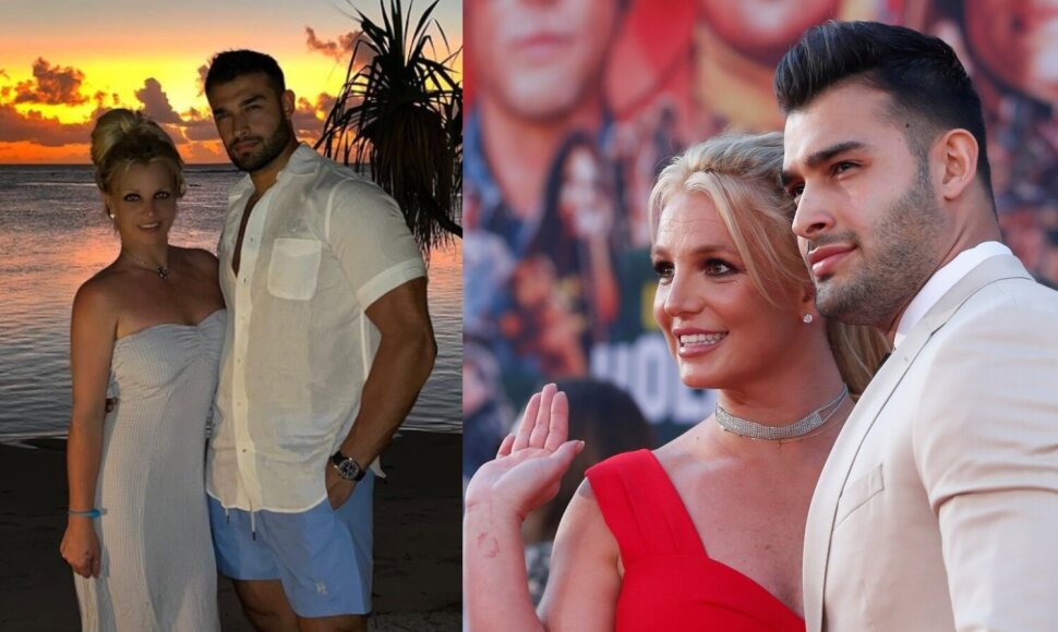 Britney Spears ir Samas Asghari / Socialinių tinklų ir Scanpix nuotr.

