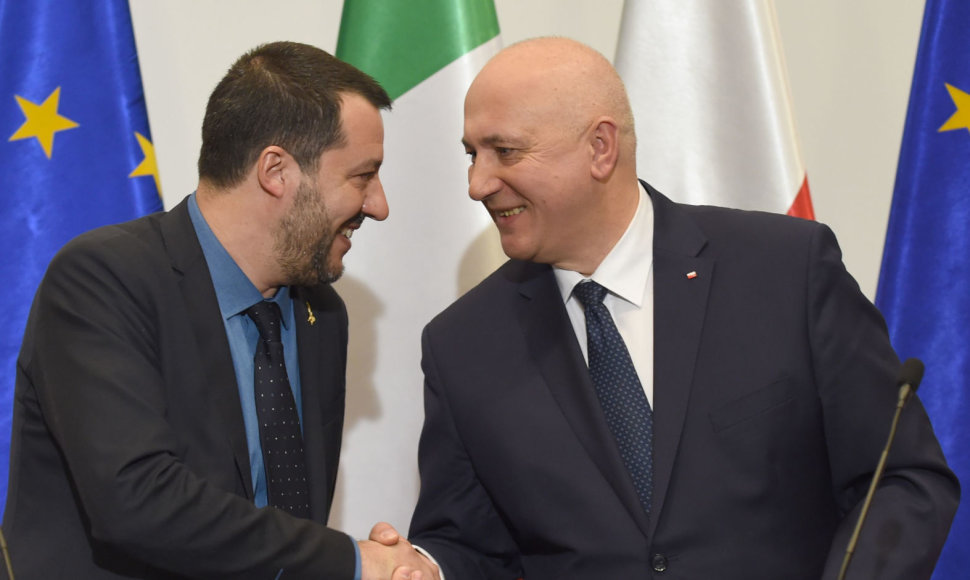 Matteo Salvini ir Joachimas Brudzinskis