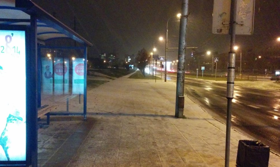 Vilnietis Raimundas užfiksavo pirmąjį sniegą sostinėje. 