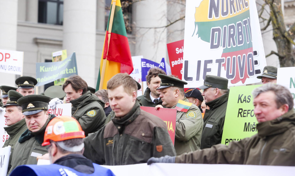Prie Seimo – protestas dėl miškų reformos