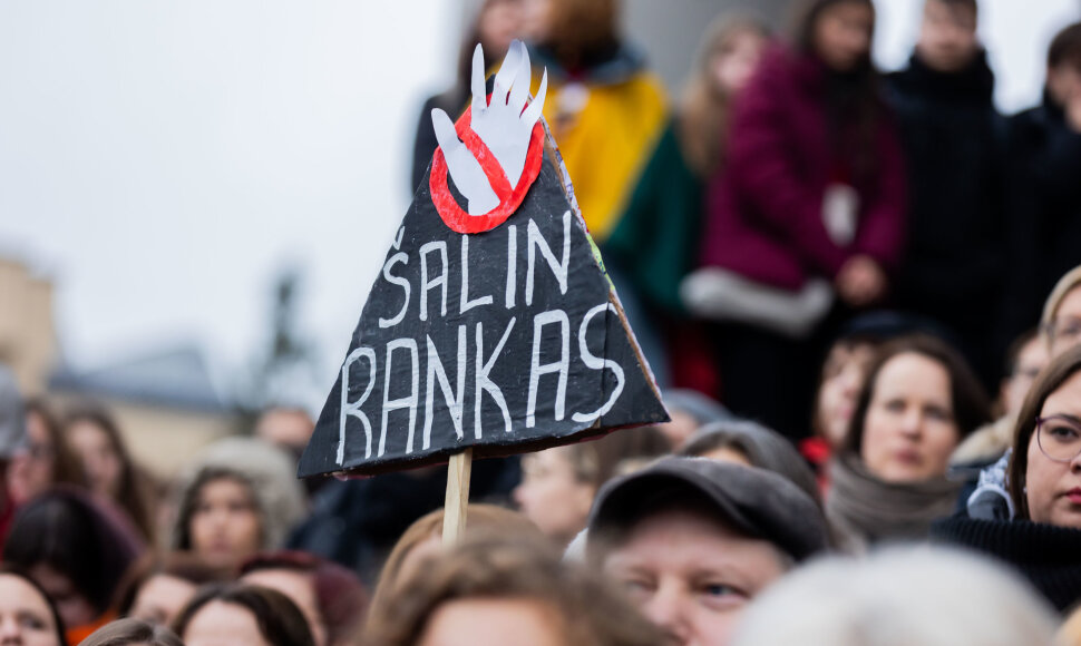 Protestas &bdquo;&Scaron;alin rankas nuo laisvo žodžio!&ldquo;