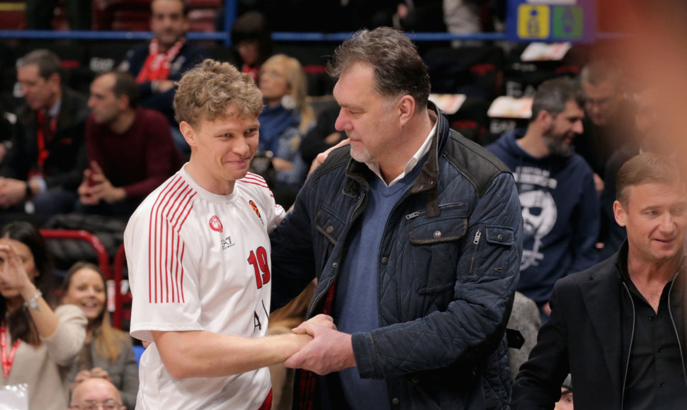 Mindaugas Kuzminskas ir Arvydas Sabonis