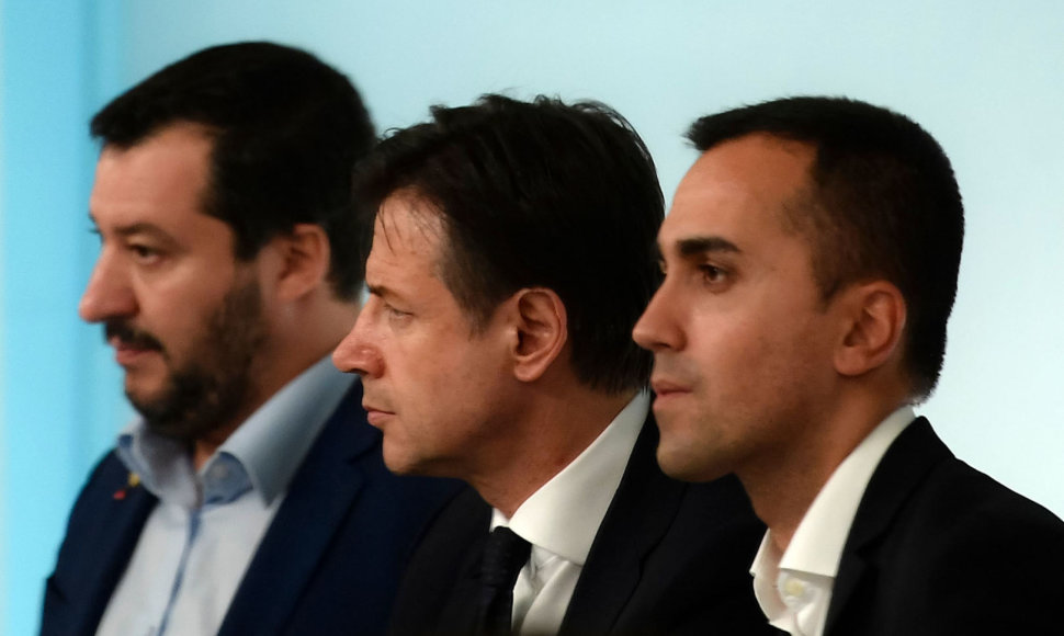 Matteo Salvini, Giuseppe Conte ir Luigi Di Maio