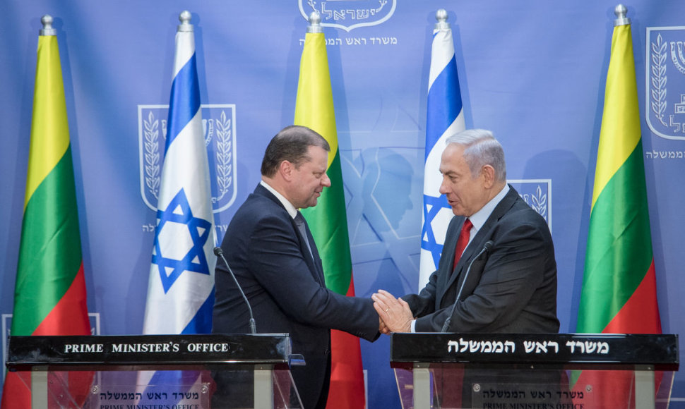 Saulius Skvernelis susitiko su Izraelio premjeru Benjaminu Netanyahu