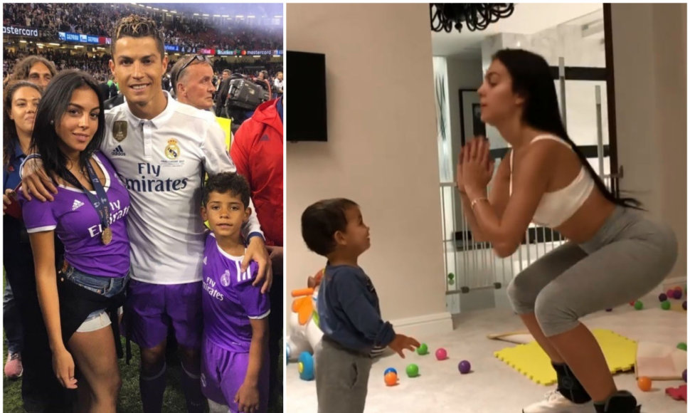 Cristiano Ronaldo su mylimąja Georgina Rodriguez ir sūnumis