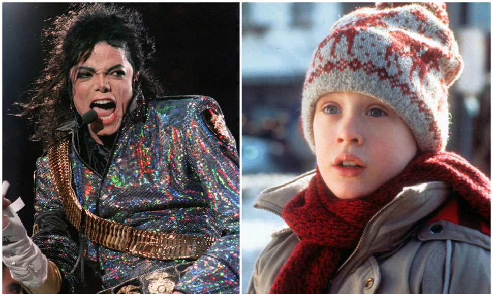 Michaelas Jacksonas 1992 metais ir Macaulay Culkinas filme „Vienas namuose“