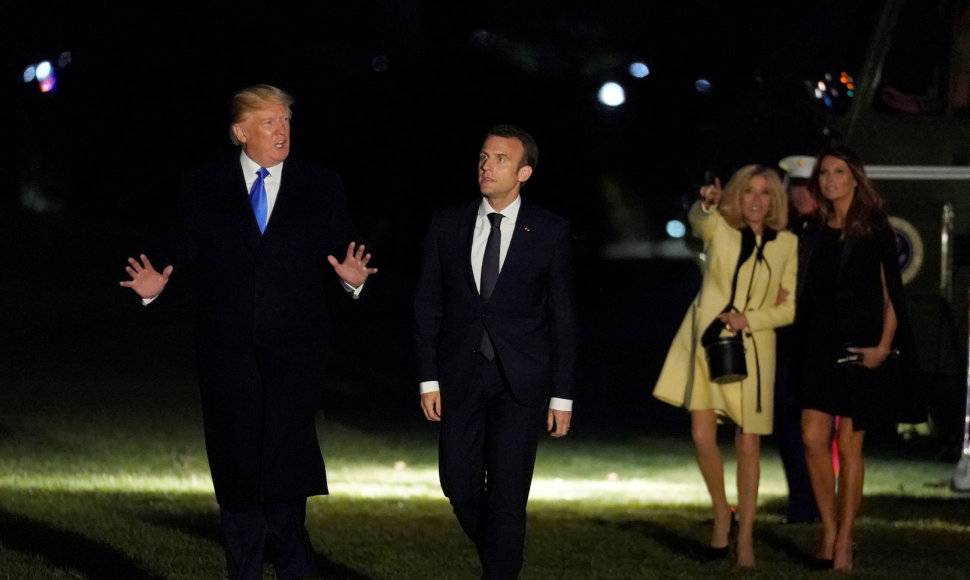 Prancūzijos prezidentas Emmanuelis Macronas atvyko į JAV