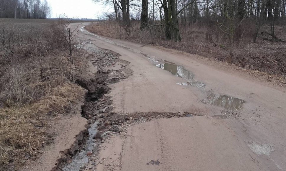Surviliškio seniūnijos Daškonių kaime lietus pridarė dar daugiau žalos