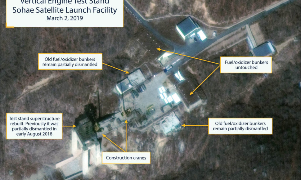 Šiaurės Korėjos ilgojo nuotolio raketų bandymo objekte pastebėta veikla
