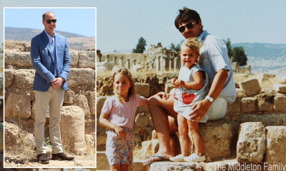 Staigmena princui Williamui: istoriniuose Jordanijos griuvėsiuose jį pasitiko jo žmonos vaikystės nuotrauka
