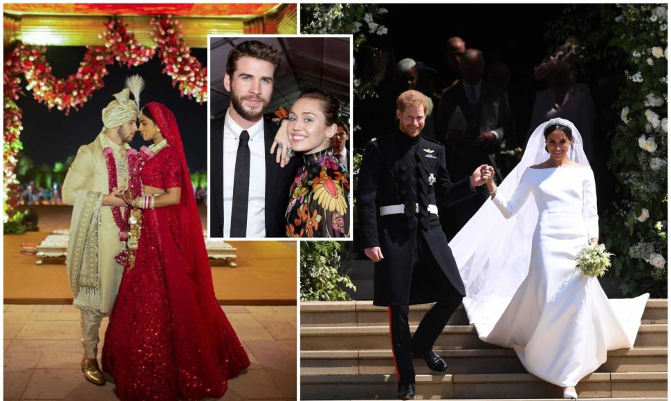 Įspūdingiausios 2018-ųjų vestuvės: Nickas Jonas ir Pryanka Chopra, Miley Cyrus ir Liamas Hemsworthas bei princas Harry ir Meghan Markle