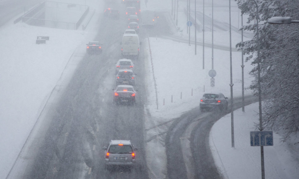 Sutrikęs eismas Ozo gatvėje Vilniuje