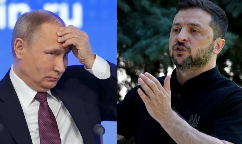 Vladimiras Putinas ir Volodymyras Zelenskis