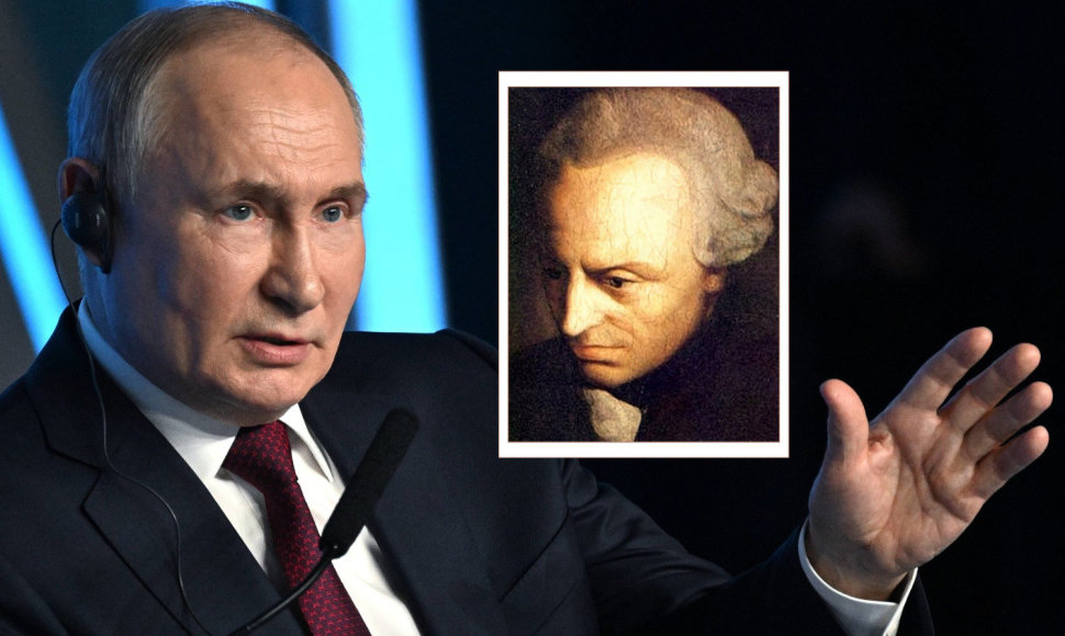 Rusijos prezidentas Vladimiras Putinas ir filosofas Imanuelis Kantas