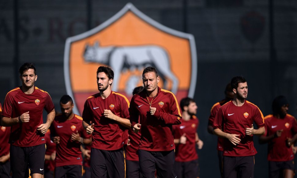 „Roma“ futbolininkai treniruotėje