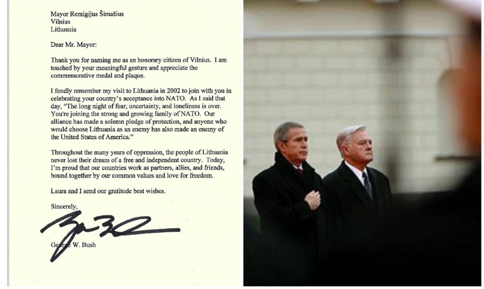 G.W.Bushas paskelbtas Vilniaus garbės piliečiu