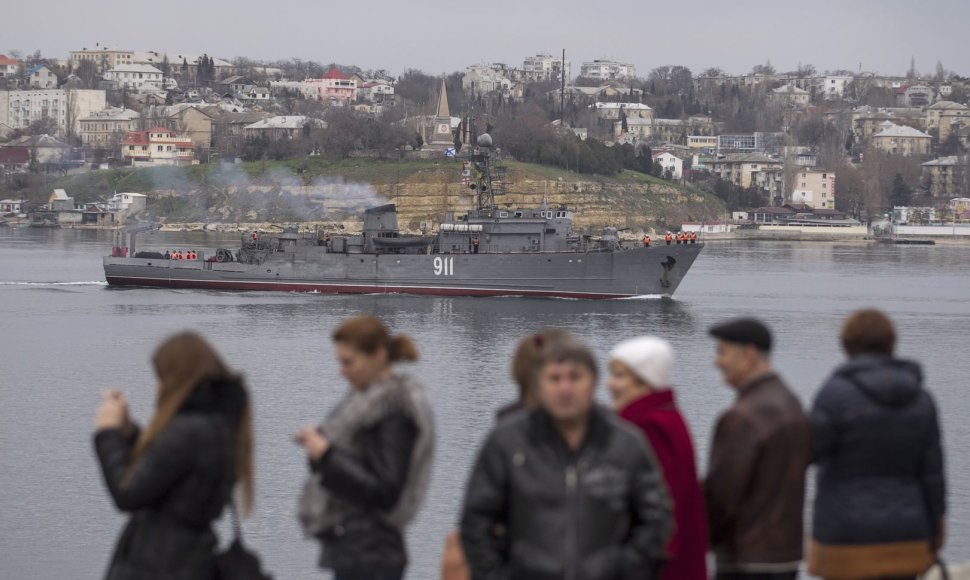 Rusijos karinis laivas Sevastopolyje