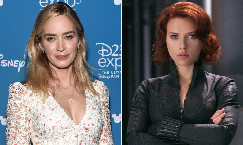 Emily Blunt ir Scarlett Johansson