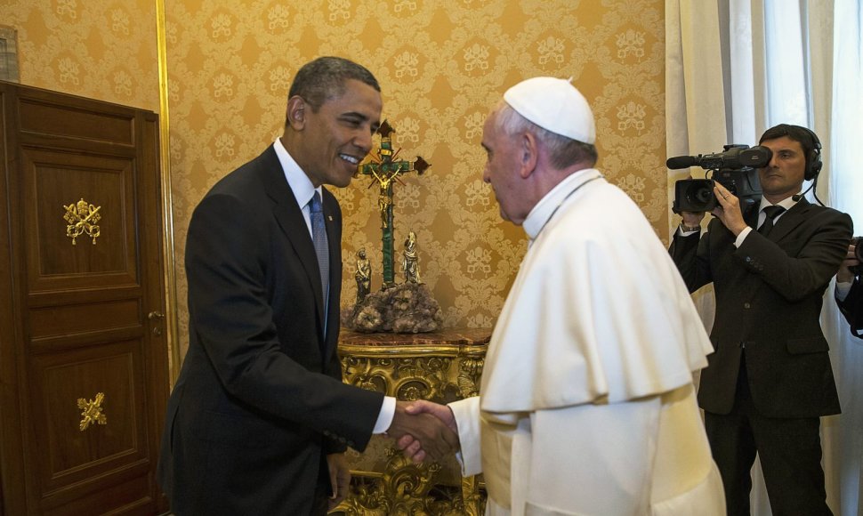 JAV prezidentas Barackas Obama ir Popiežius Pranciškus