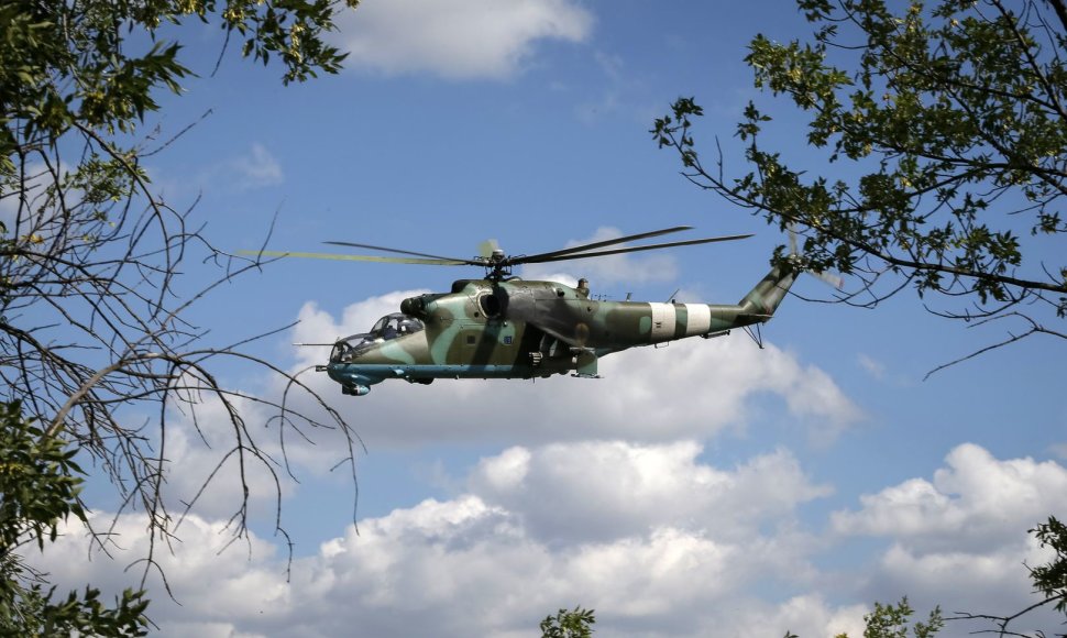 Ukrainos „Mi-24“ karinis sraigtasparnis