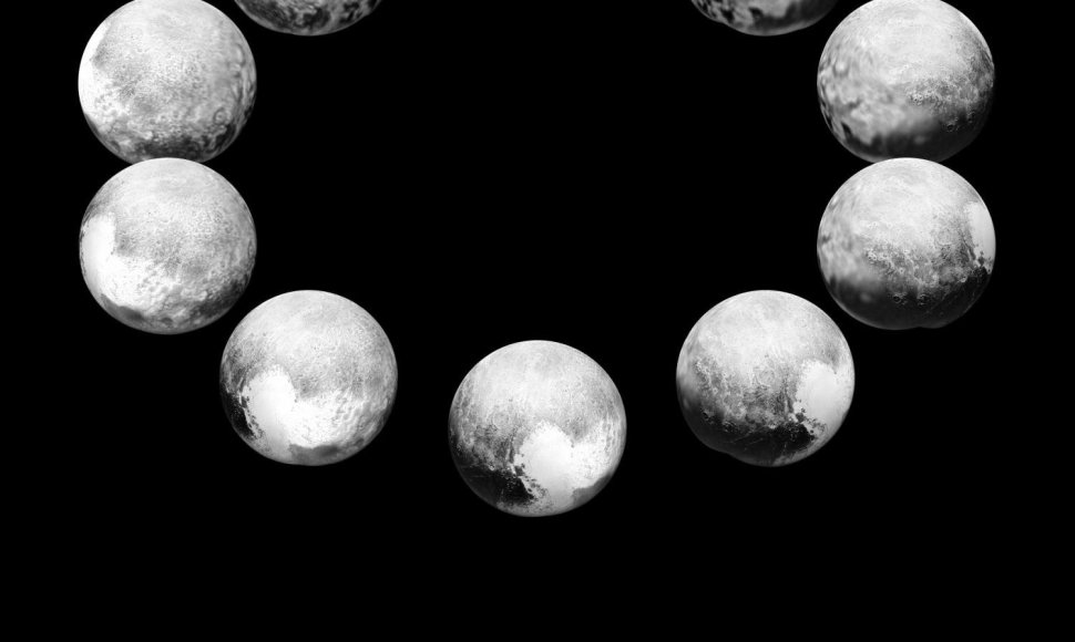 Plutonas fotografuotas iš skirtingų pusių