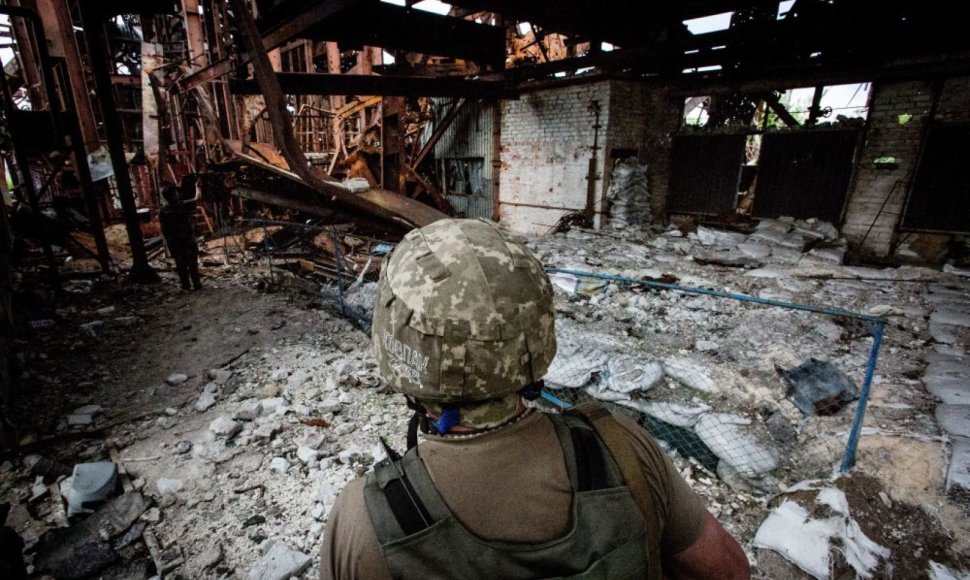 Ukrainiečių kariškių priešakinė pozicija "Butovka"  šalia Donecko