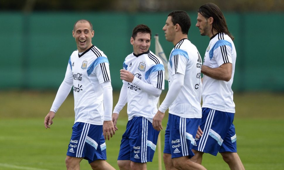 Iš kairės: Pablo Zabaleta, Lionelis Messi, Maximiliano Rodriguezas ir Martinas Demichelis