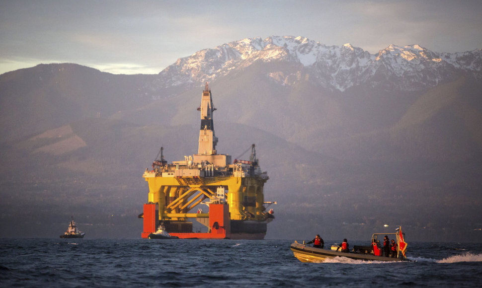 „Shell“ naftos gavybos platforma Ramiajame vandenyne, Vašingtono valstijoje
