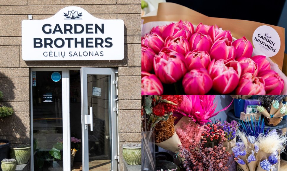 Gėlių salonas pavadinimu „Garden Brothers“.