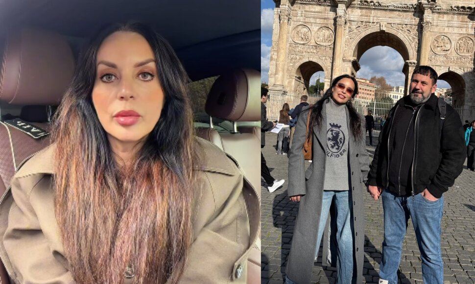 Oksana Vasikonė su vyru Andrium
