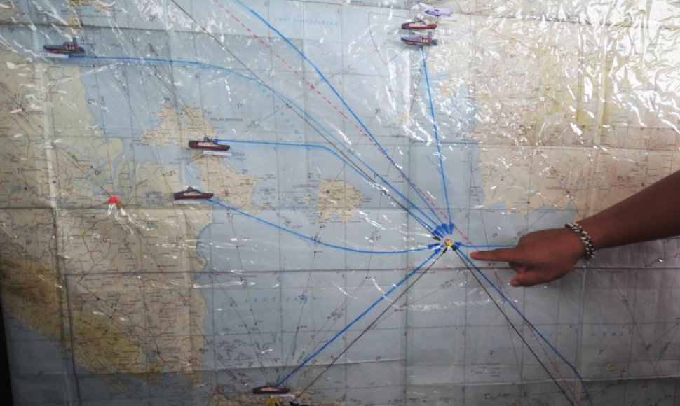 Žemėlapyje parodyta galima „AirAsia“ lėktuvo sudužimo vieta.