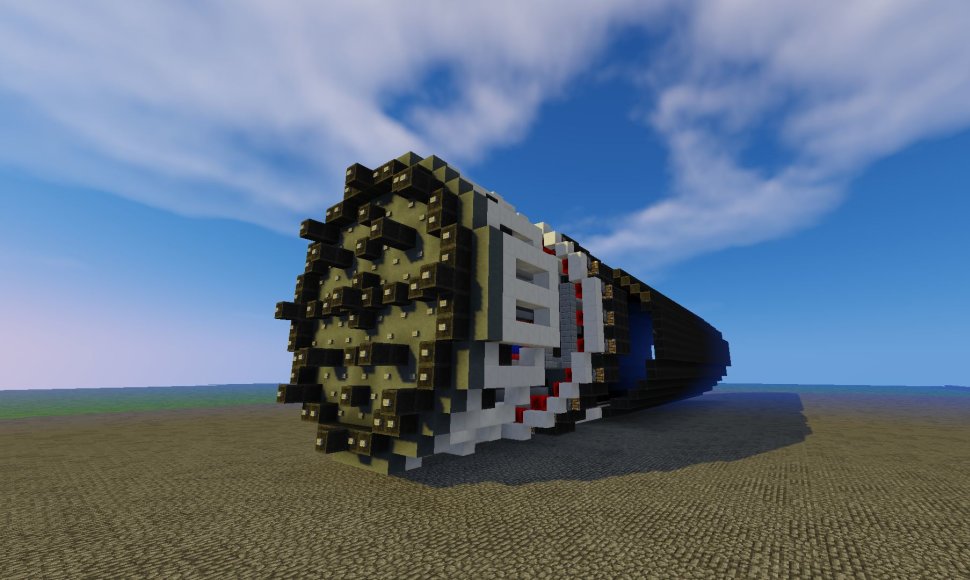 „Minecraft“ pastatytas tunelis 