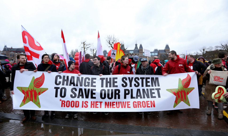 Eitynės už kovą su klimato kaita Amsterdame