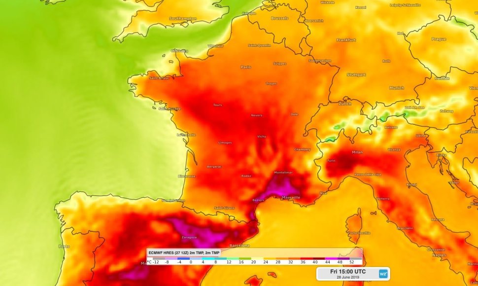 Prancūzijos užfiksuotas naujas šalies karščio rekordas – 44,3 laipsnio