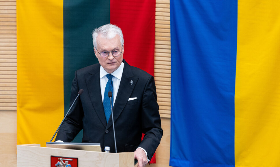 Gitanas Nausėda skaito metinį prane&scaron;imą 