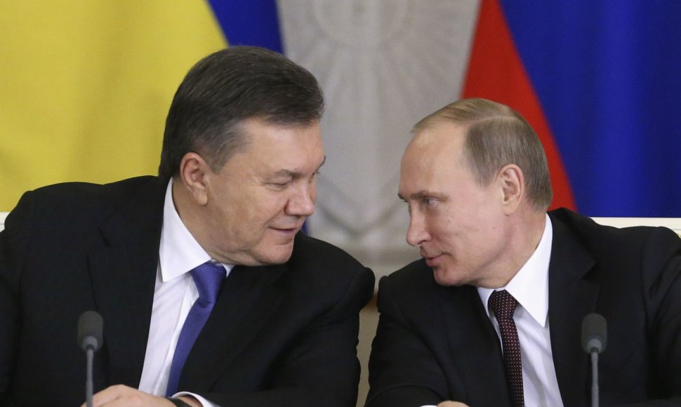Ukrainos prezidentas Viktoras Janukovyčius ir Rusijos prezidentas Vladimiras Putinas