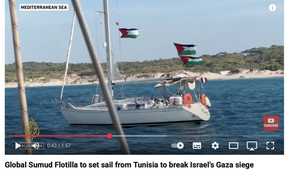 Į Gazos Ruožą plaukiančios &bdquo;Global Sumud Flotilla&ldquo; laivas