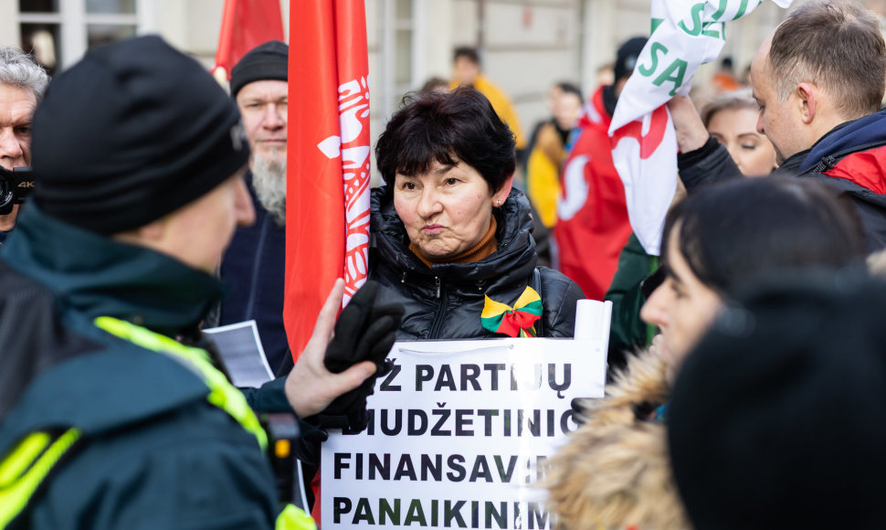 Vasario 16-ąją Vilniaus centre - gausios policijos pajėgos, pasirodė ir protestuotojų
