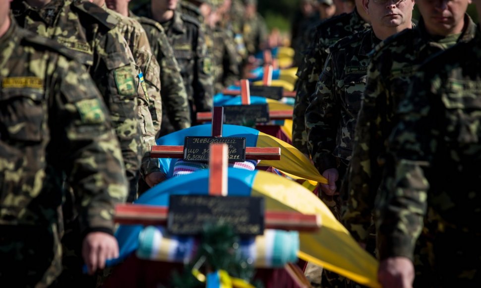 Žuvusių Ukrainos karių karstai