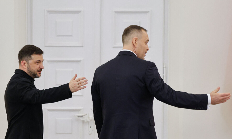 V. Zelenskis ir K. Nawrockis / WOJTEK RADWANSKI / AFP