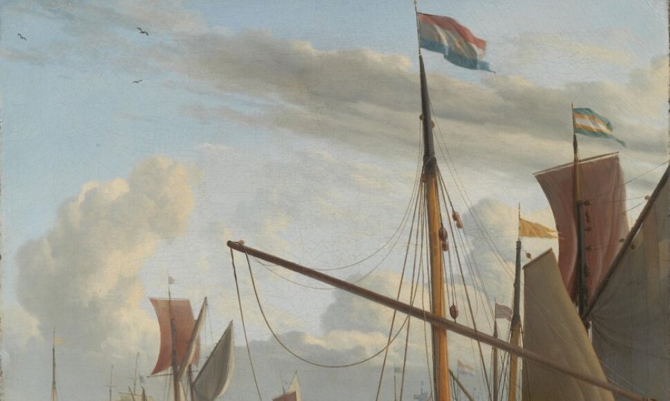 IJ pakrantė Amsterdame. Autorius Ludolf Bakhuysen (1630&ndash;1708). 1673 m. Nr. SK-A-9, Amsterdamo valstybinis muziejus.