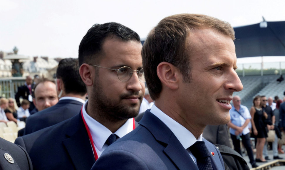 Alexandre'as Benalla ir Emmanuelis Macronas