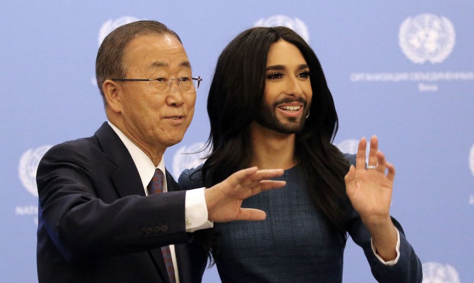 Ban Ki-moonas ir Conchita Wurst